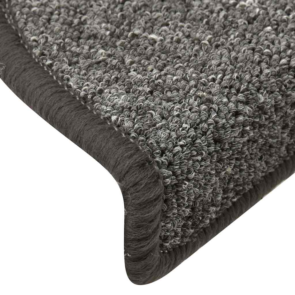 Stufenmatten 15 Stk. 56x17x3 cm Grau und Schwarz Halbrund