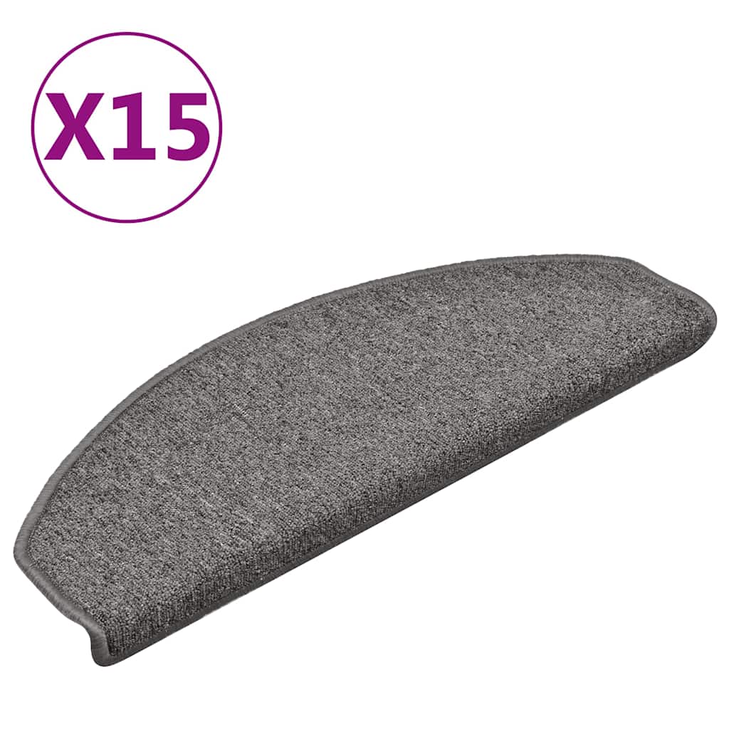 Stufenmatten 15 Stk. 65x24x4 cm Grau und Schwarz Halbrund Groß