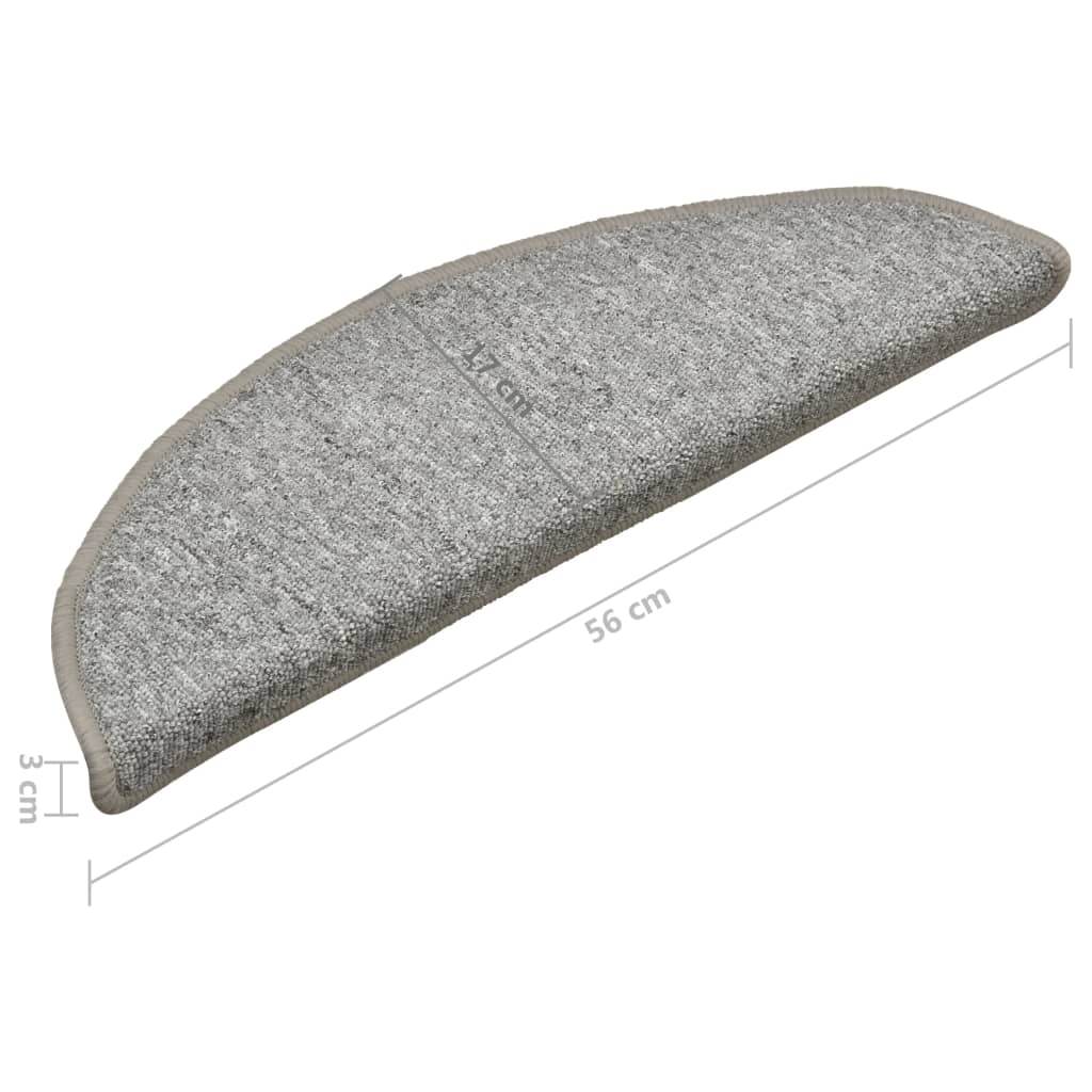 Stufenmatten 15 Stk. 56x17x3 cm Hellgrau Halbrund