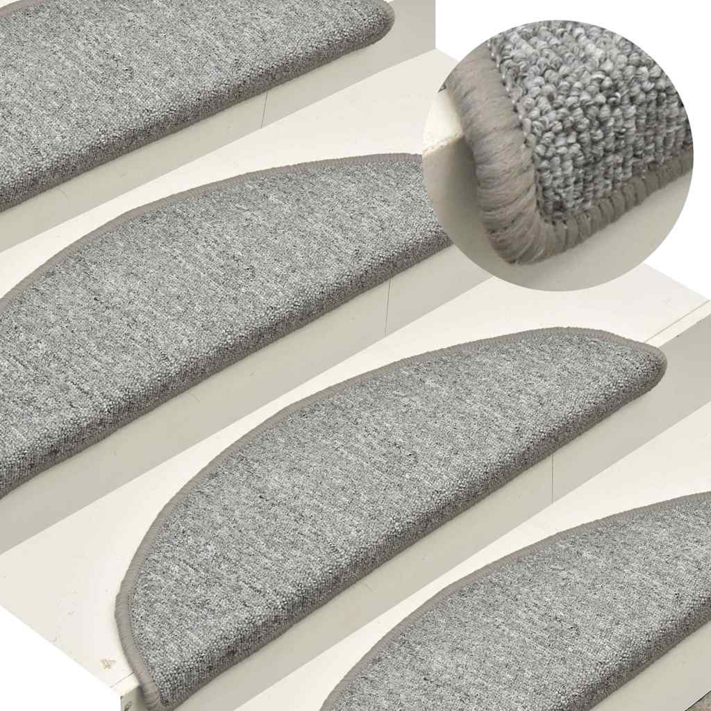 Stufenmatten 15 Stk. 56x17x3 cm Hellgrau Halbrund