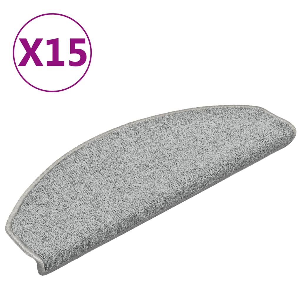 Stufenmatten 15 Stk. 65x24x4 cm Hellgrau Halbrund Groß