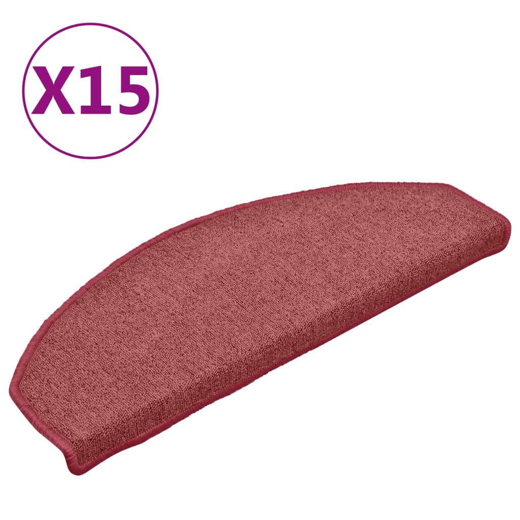 Treppenmatten 15 Stk. Rot 65x24x4 cm