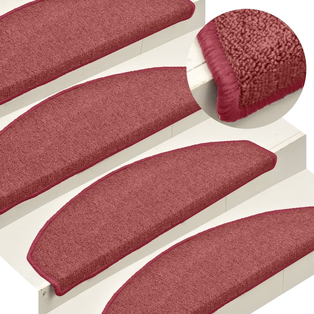 Treppenmatten 15 Stk. Rot 65x24x4 cm