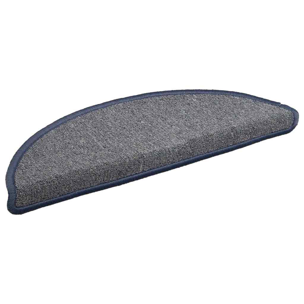 Stufenmatten 15 Stk. 56x17x3 cm Hellgrau und Blau Halbrund