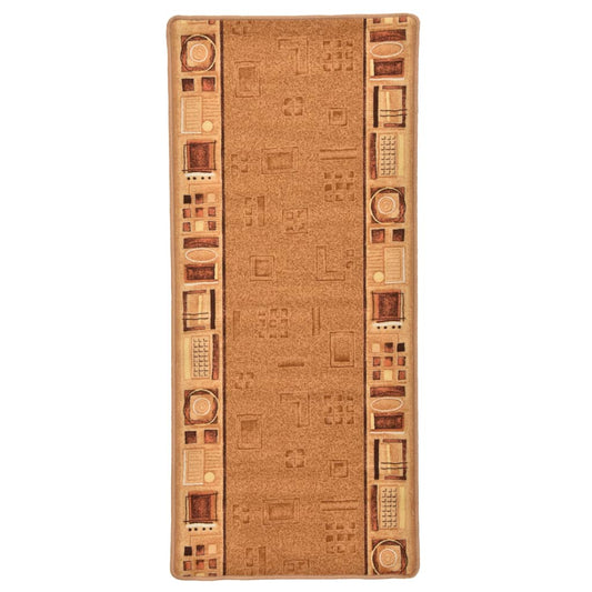 Teppichläufer Gummirücken Beige 67x150 cm