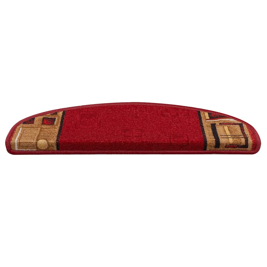 Treppenmatten Selbstklebend 15 Stk. Rot 65x21x4 cm