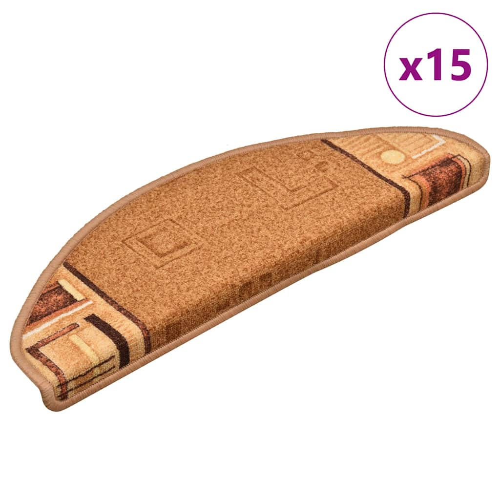Stufenmatten Selbstklebend 15 Stk. Beige 65x21x4 cm