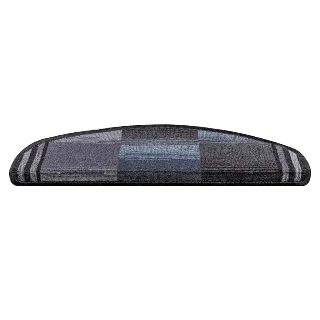 Treppenmatten Selbstklebend 15 Stk. Schwarz und Grau 65x21x4 cm