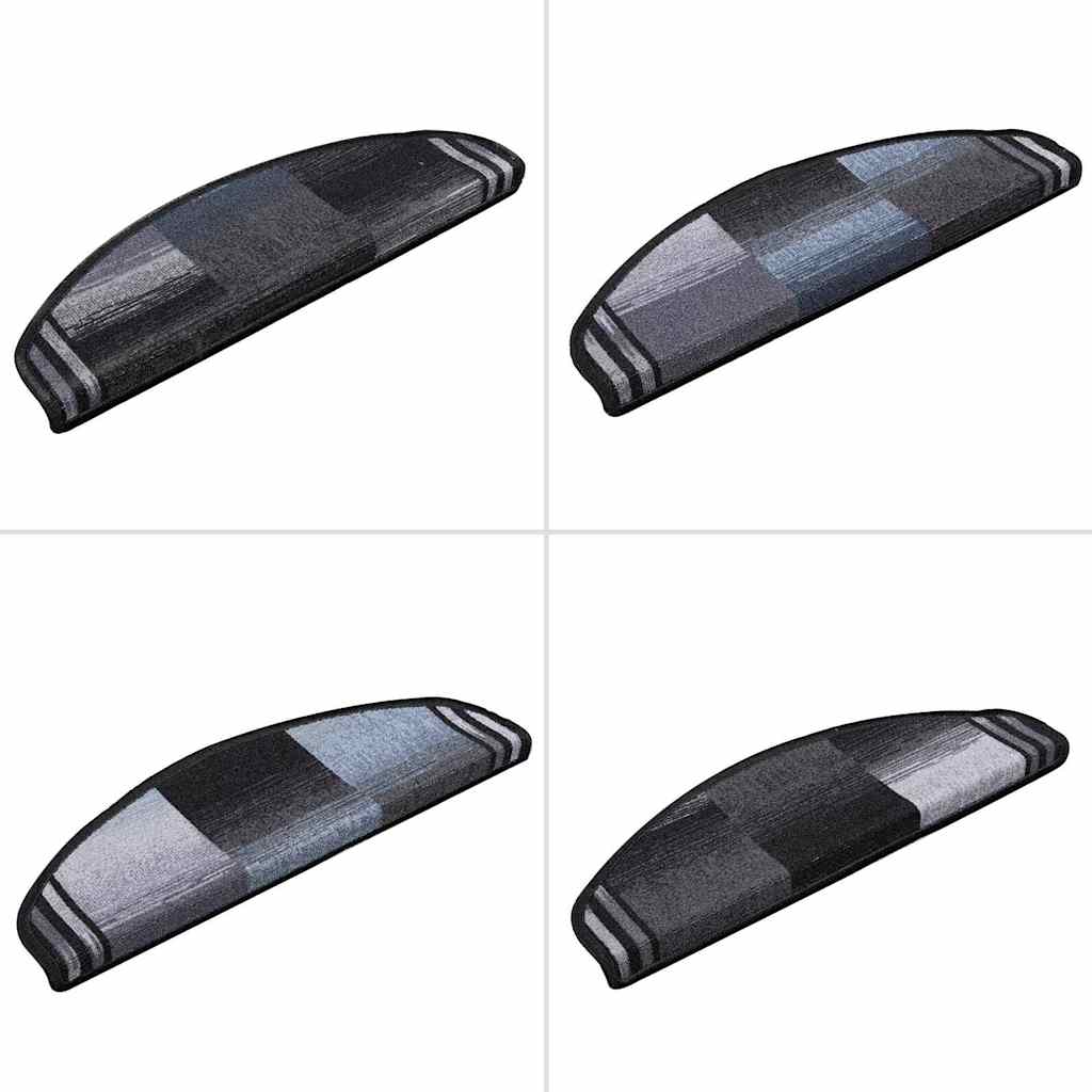 Stufenmatten Selbstklebend 15 Stk. Schwarz und Grau 65x21x4 cm