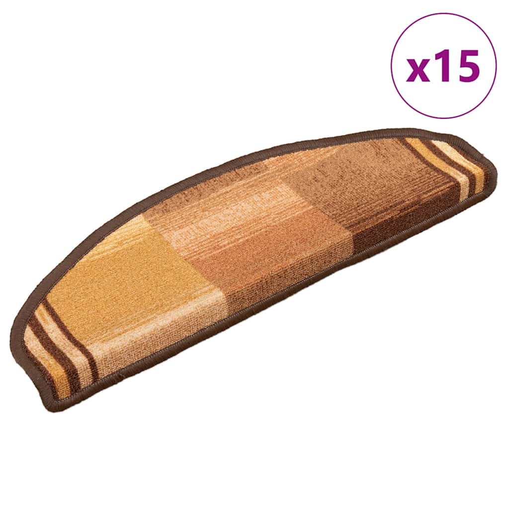 Treppenmatten Selbstklebend 15 Stk. Braun 65x21x4 cm