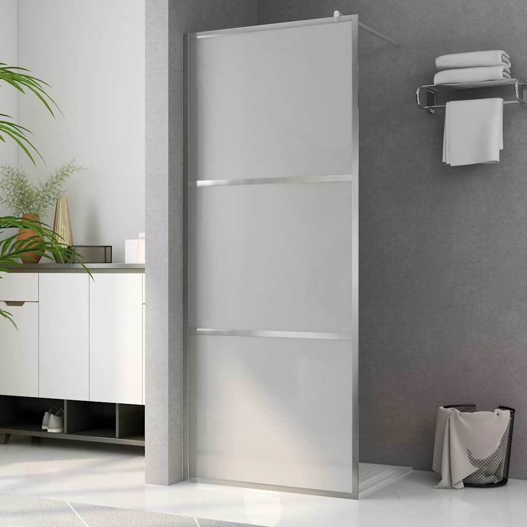 Begehbare Duschwand mit voll mattiertem ESG-Glas 90x195 cm