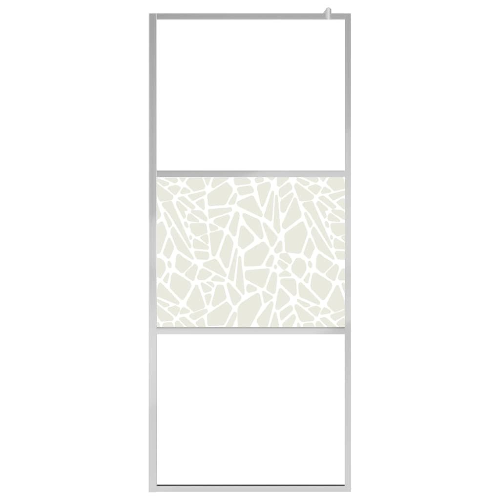 Duschwand für Begehbare Dusche ESG-Glas Steindesign 90x195 cm