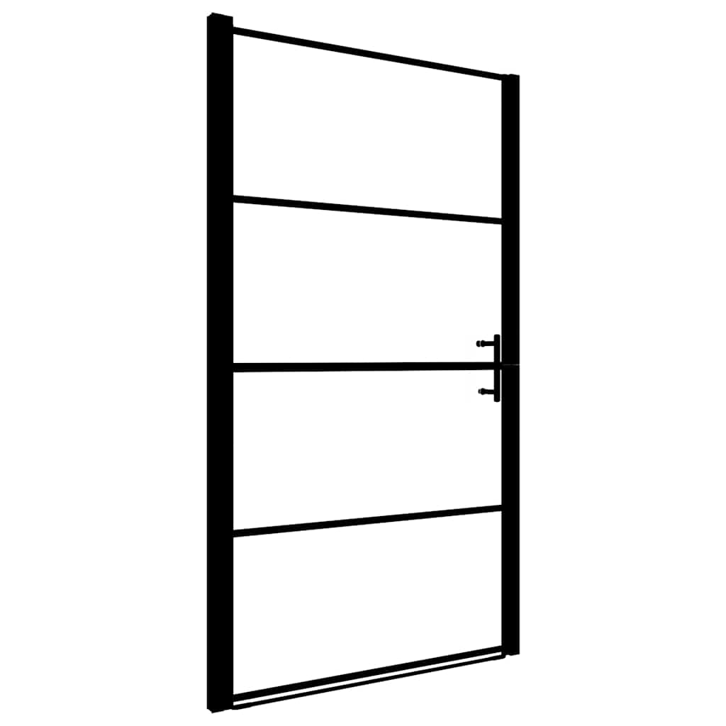 Duschtür Mattes Hartglas 81x195 cm Schwarz