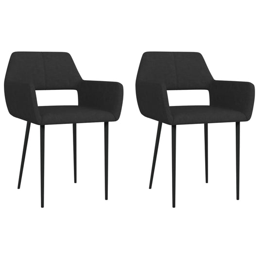 Esszimmerstühle 2 Stk. Schwarz Stoff