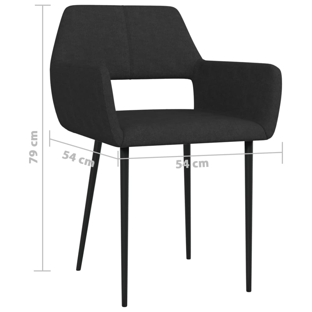 Esszimmerstühle 2 Stk. Schwarz Stoff