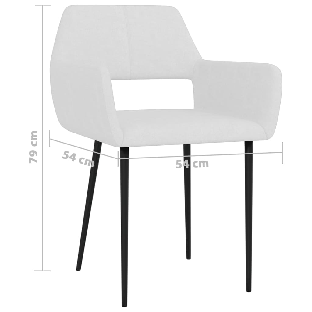 Esszimmerstühle 2 Stk. Weiß Stoff