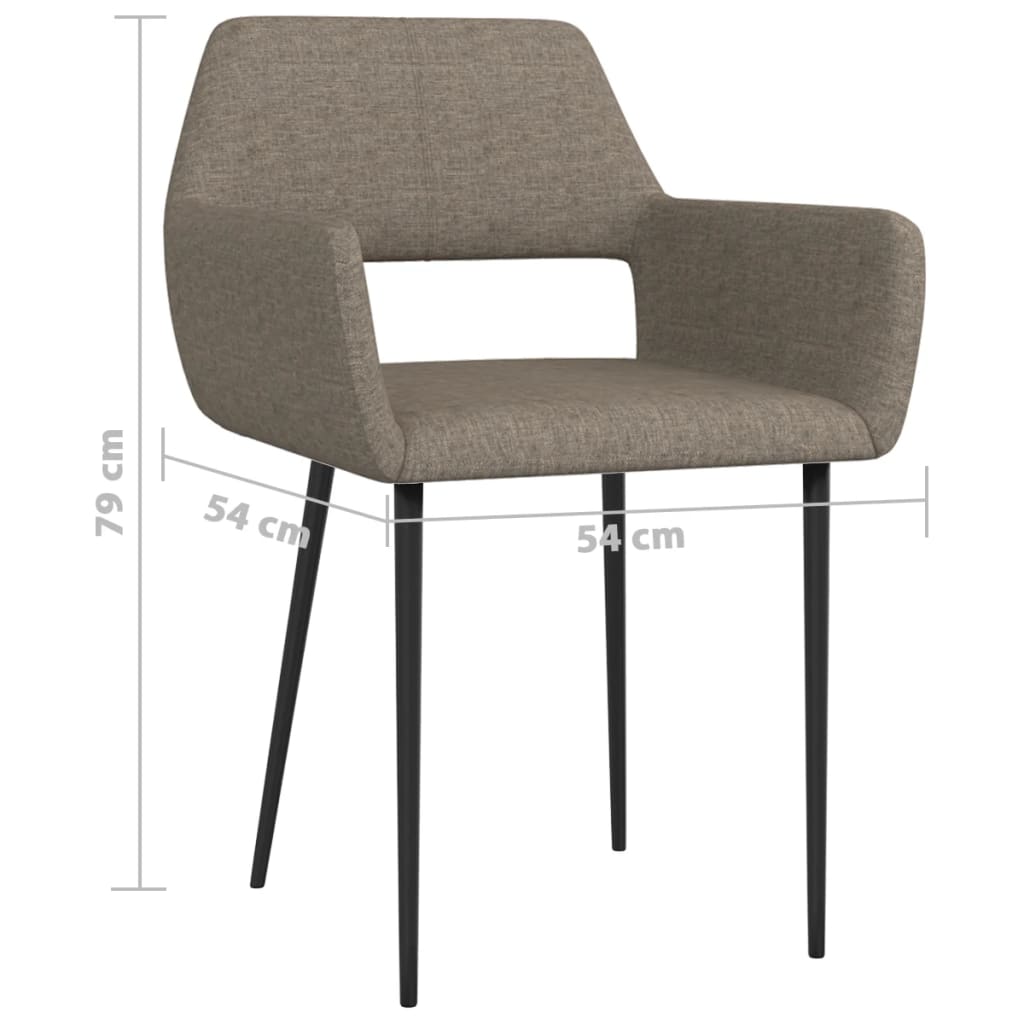 Esszimmerstühle 2 Stk. Taupe Stoff