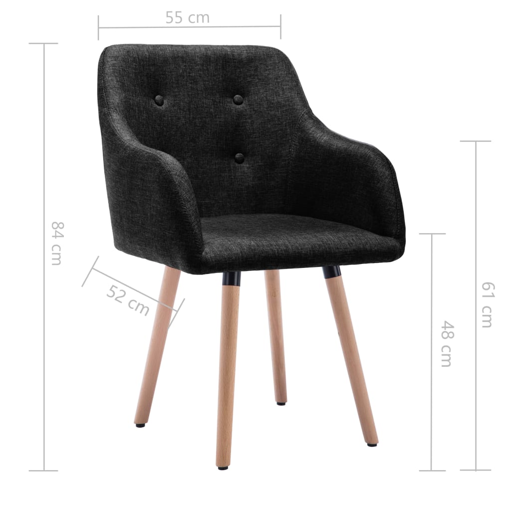 Esszimmerstühle 2 Stk. Schwarz Stoff