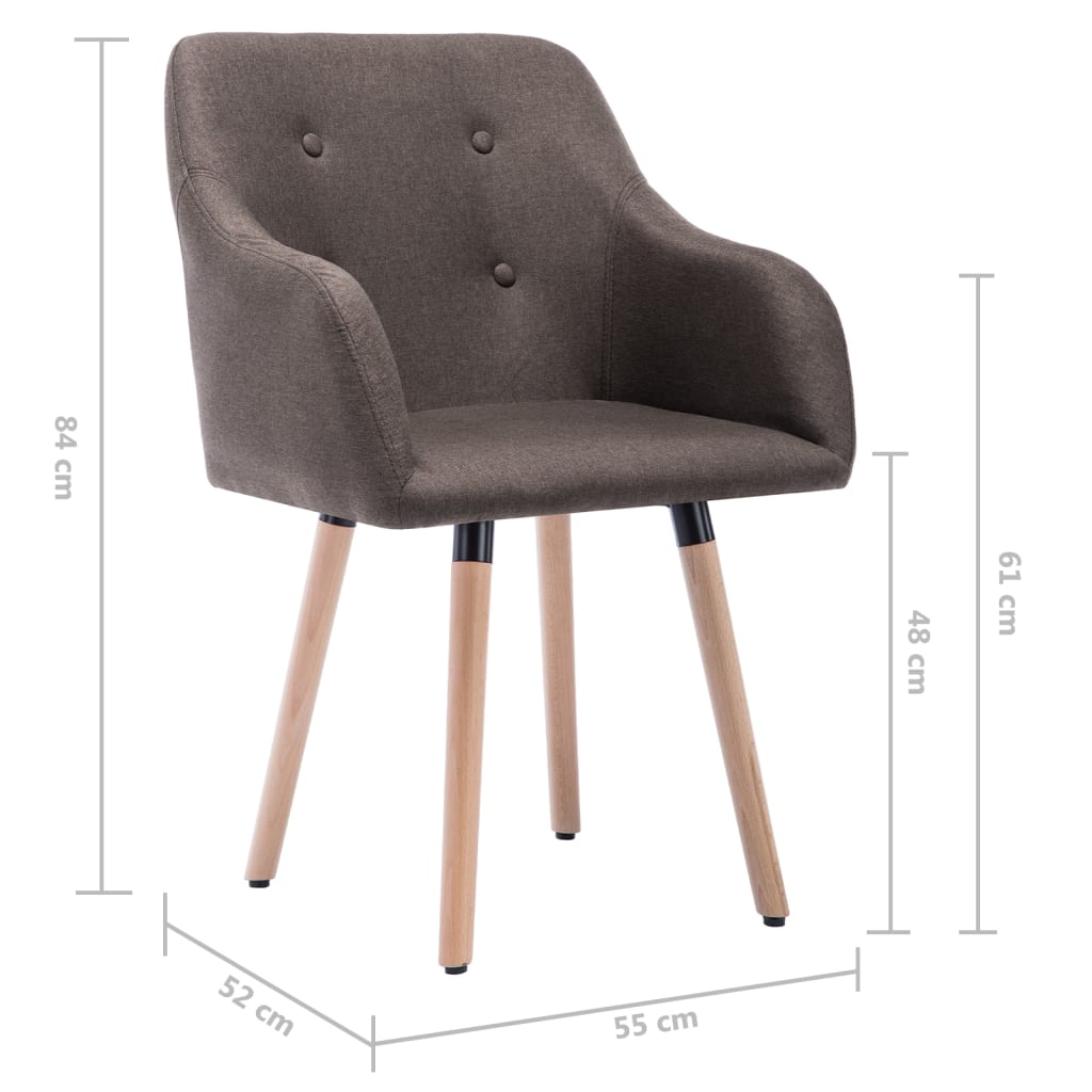 Esszimmerstühle 2 Stk. Taupe Stoff