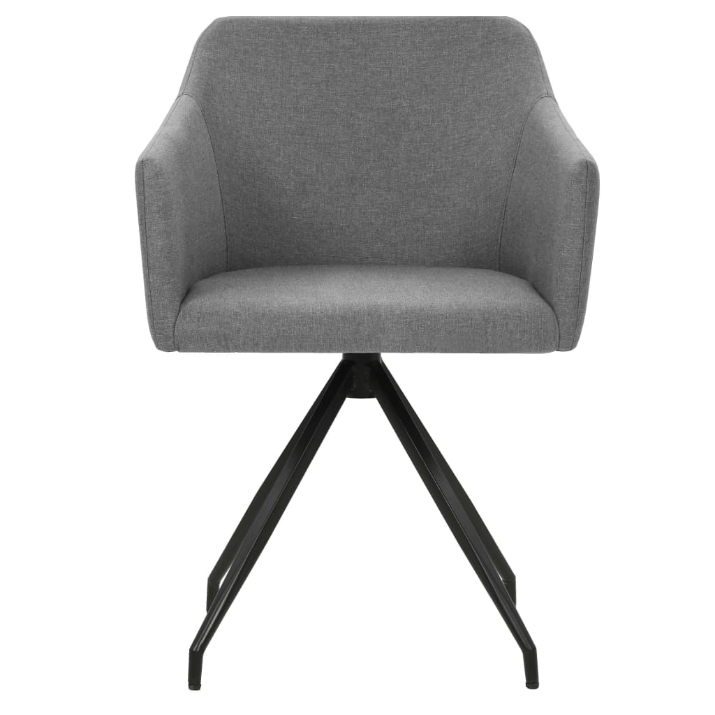 Swivel dining chairs 2 pcs. Light grey fabric