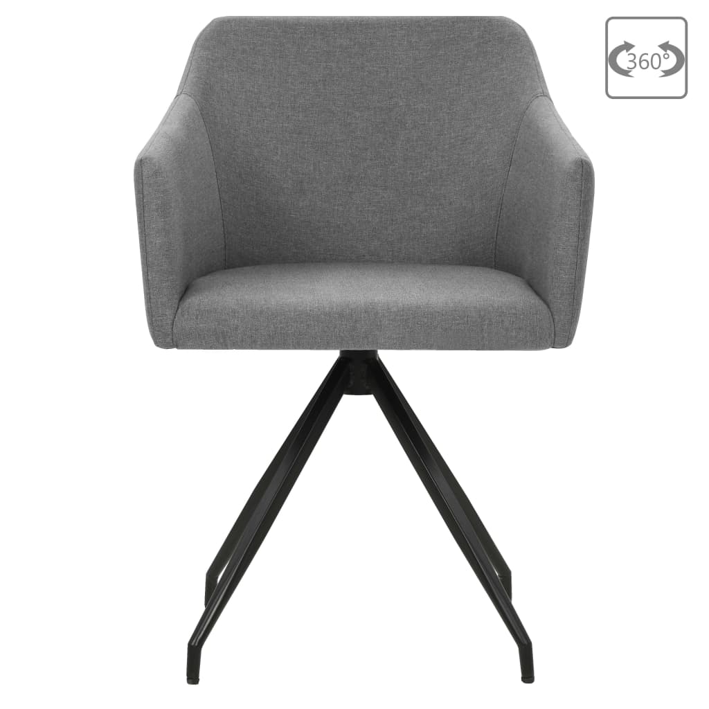 Swivel dining chairs 2 pcs. Light grey fabric