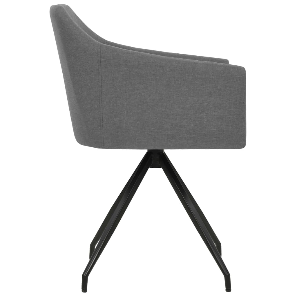 Swivel dining chairs 2 pcs. Light grey fabric