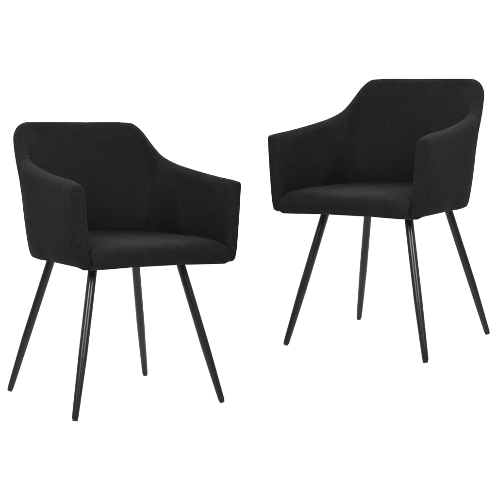 Esszimmerstühle 2 Stk. Schwarz Stoff