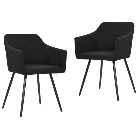Esszimmerstühle 2 Stk. Schwarz Stoff