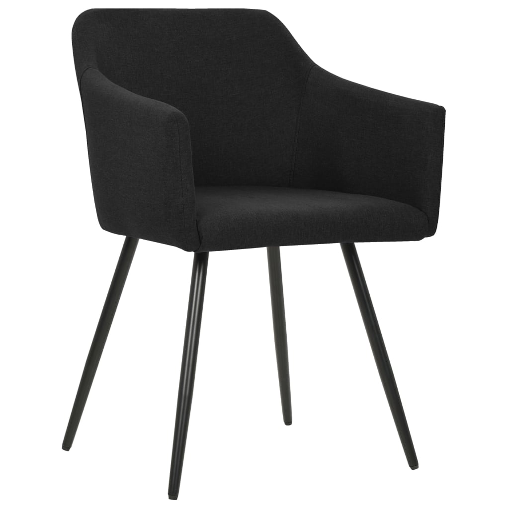 Esszimmerstühle 2 Stk. Schwarz Stoff