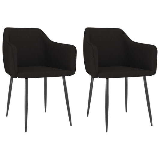 Esszimmerstühle 2 Stk. Schwarz Stoff