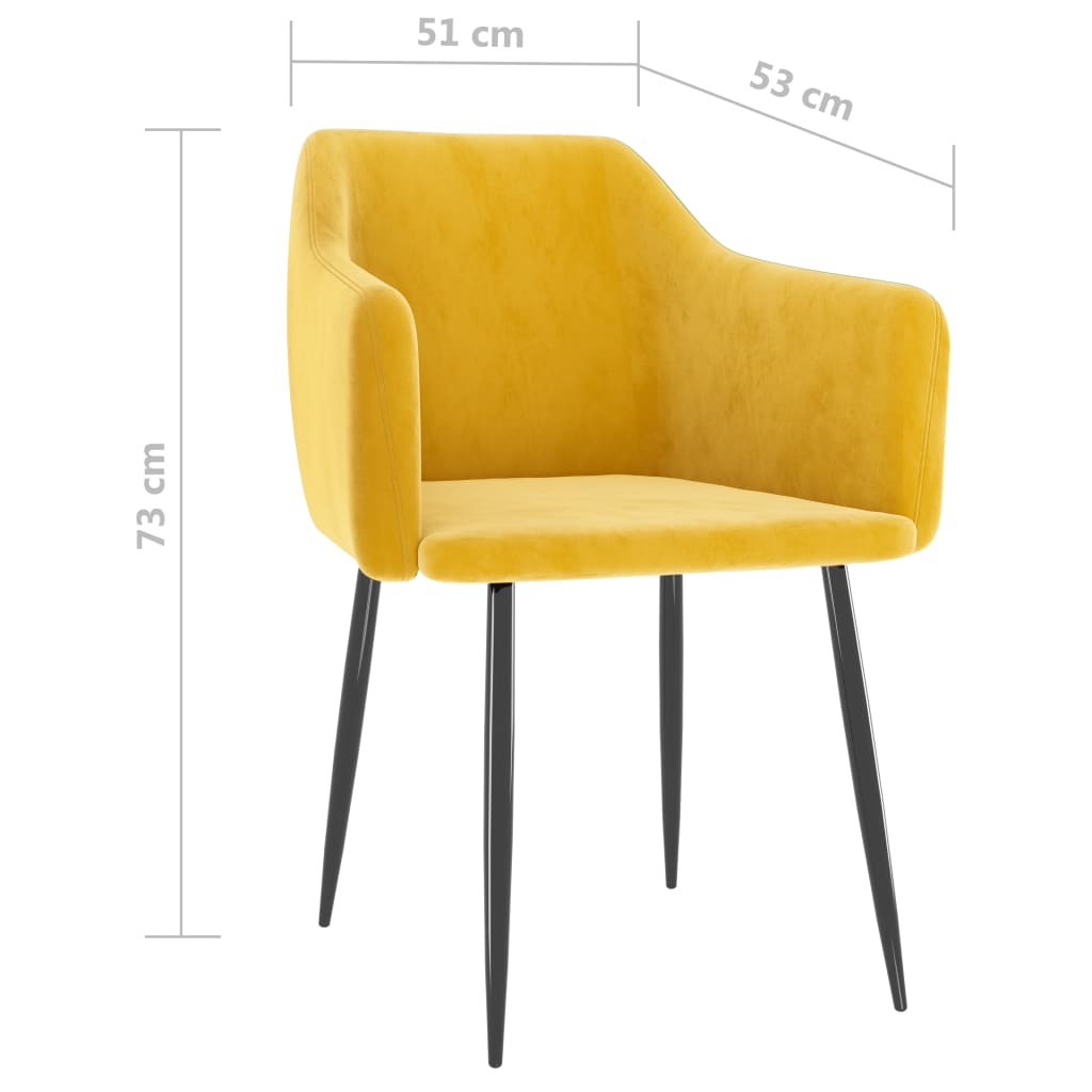 Esszimmerstühle 2 Stk. Senfgelb Samt