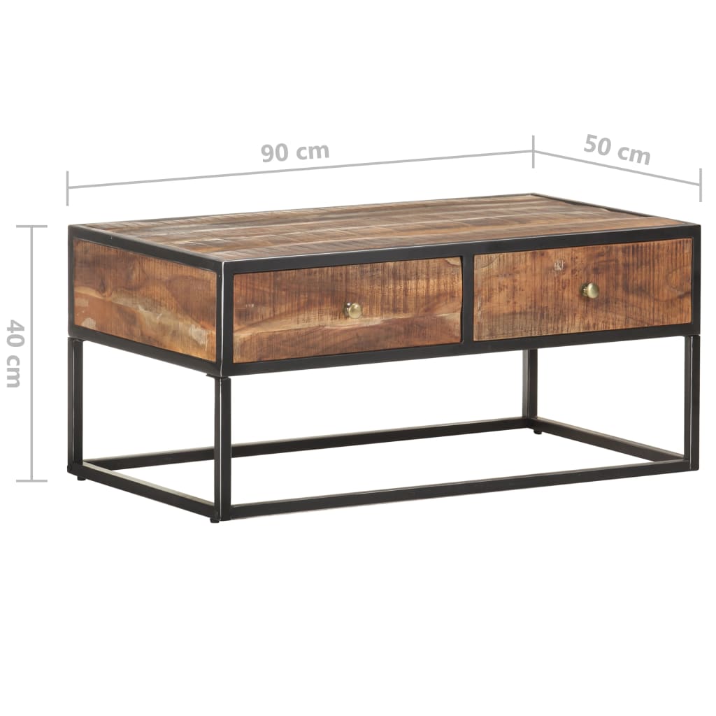 Couchtisch 90x50x40 cm Raues Akazienholz