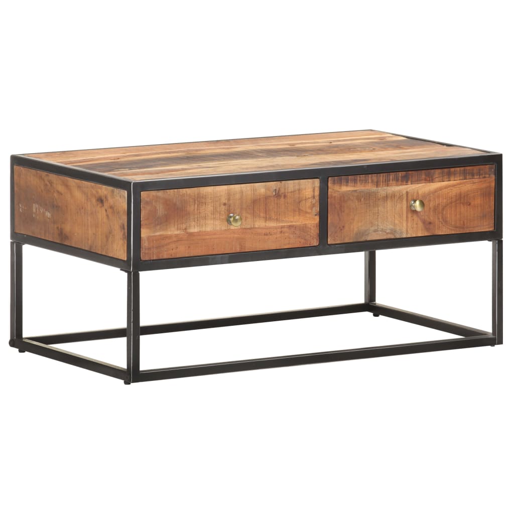 Couchtisch 90x50x40 cm Raues Akazienholz