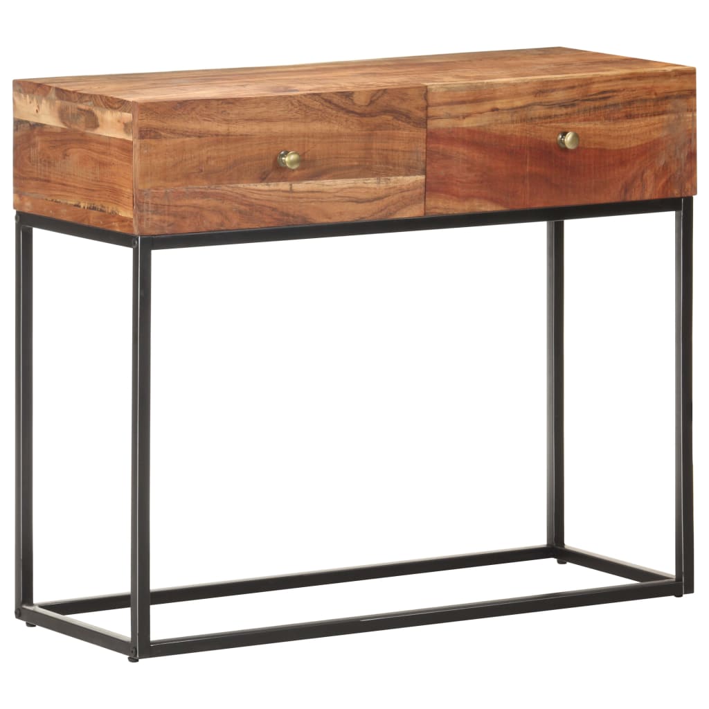 Konsolentisch 90x35x75 cm Raues Akazienholz