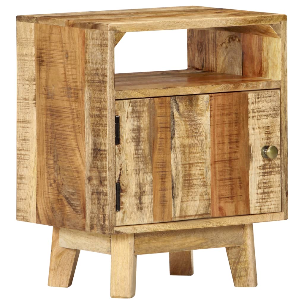 Nachttisch 40x30x50 cm Raues Mangoholz