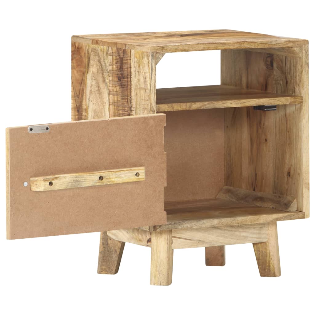 Nachttisch 40x30x50 cm Raues Mangoholz