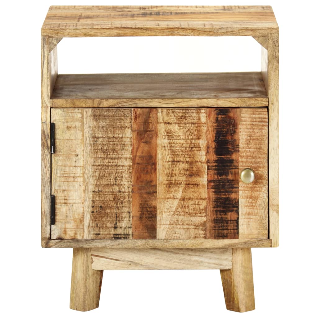 Nachttisch 40x30x50 cm Raues Mangoholz