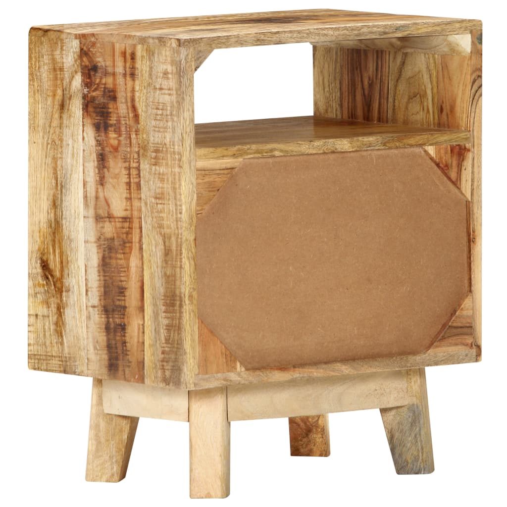 Nachttisch 40x30x50 cm Raues Mangoholz