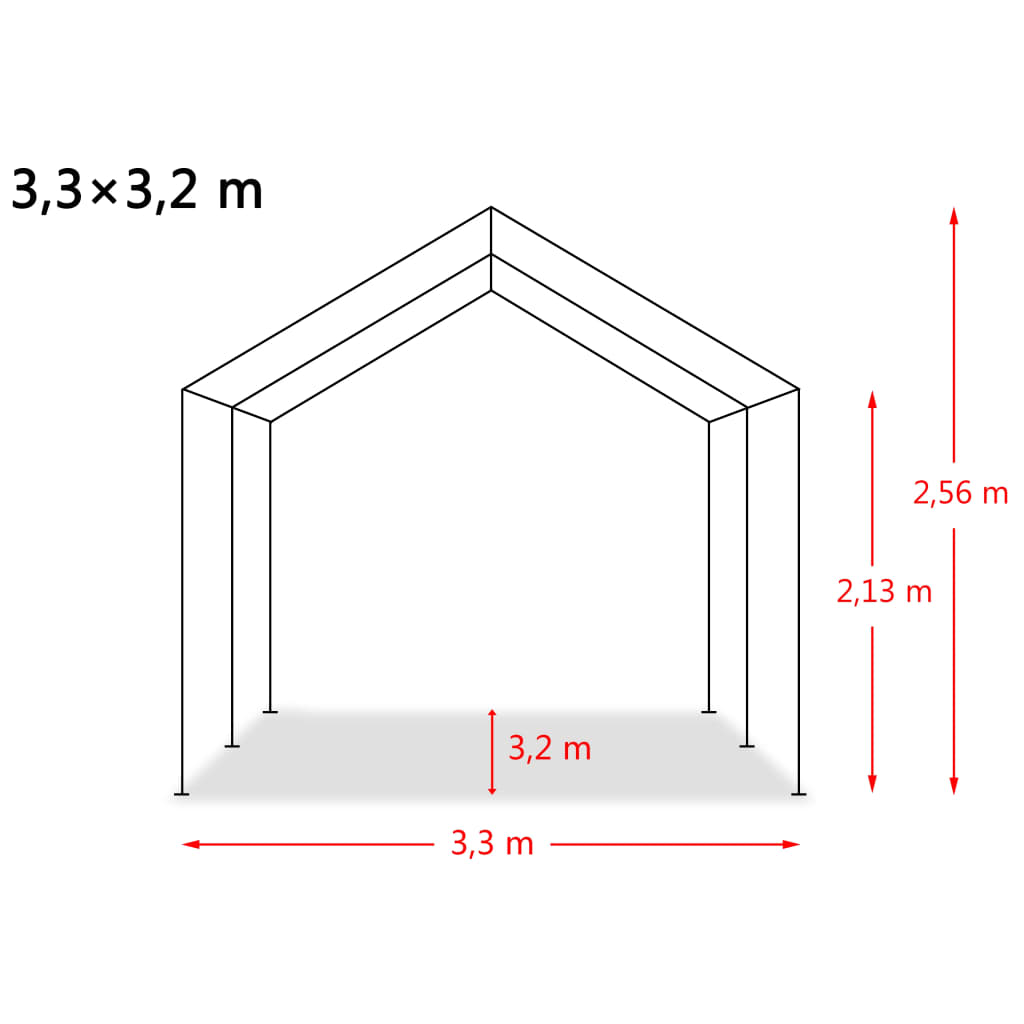 Weidezelt PVC 550 g/m² 3,3×3,2 m Dunkelgrün