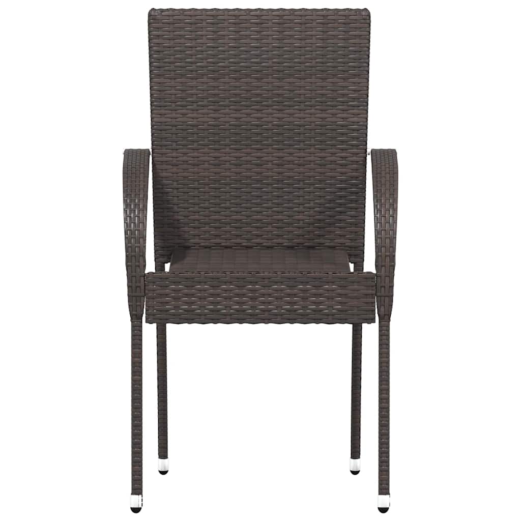 Stapelbare Gartenstühle 4 Stk. Poly Rattan Braun