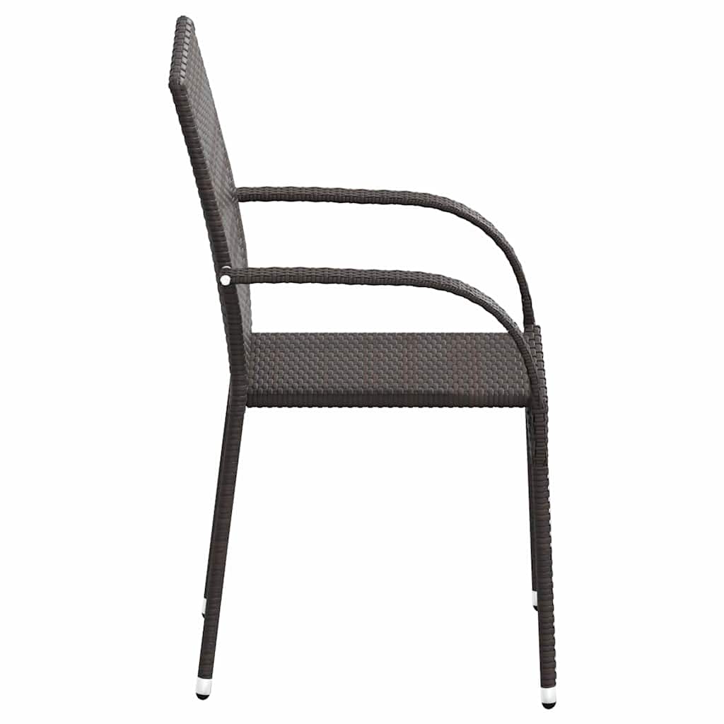 Stapelbare Gartenstühle 4 Stk. Poly Rattan Braun