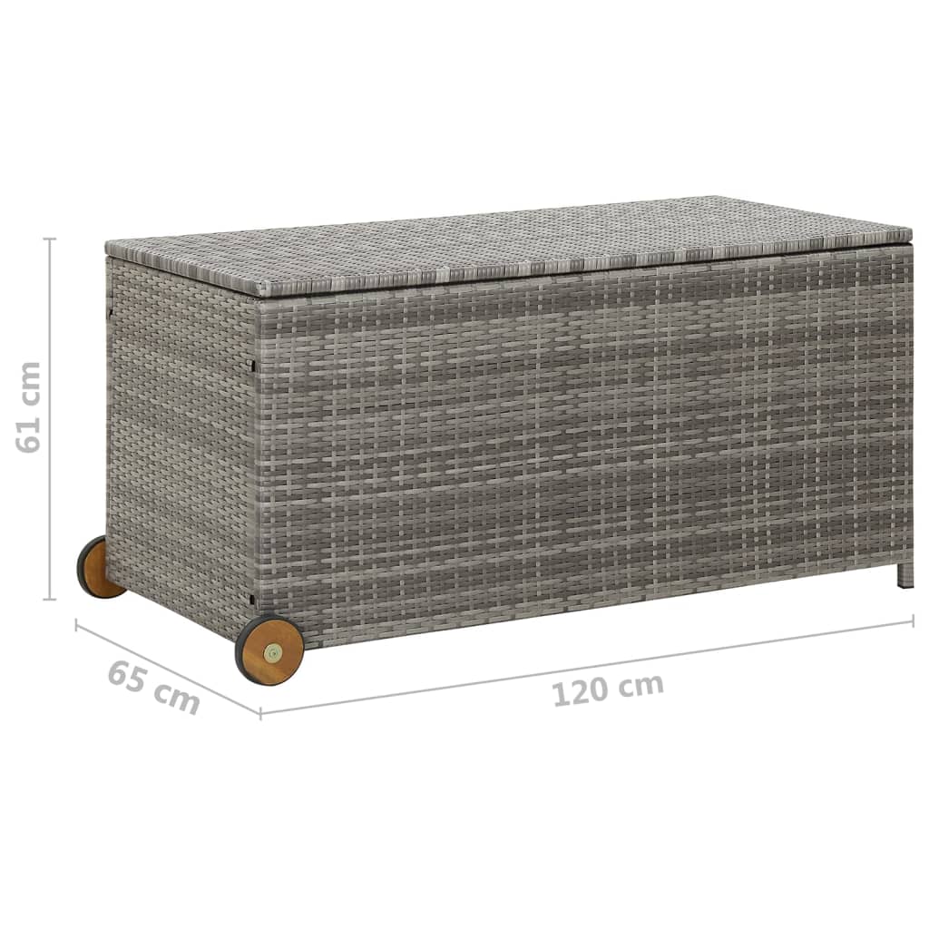 Garten-Auflagenbox Hell 120X65X61 Cm Poly Rattan