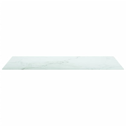 Tischplatte Weiß 100x50 cm 6 mm Hartglas in Marmoroptik