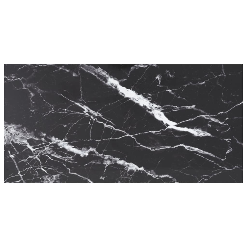 Tischplatte Schwarz 100x50 cm 6 mm Hartglas in Marmoroptik