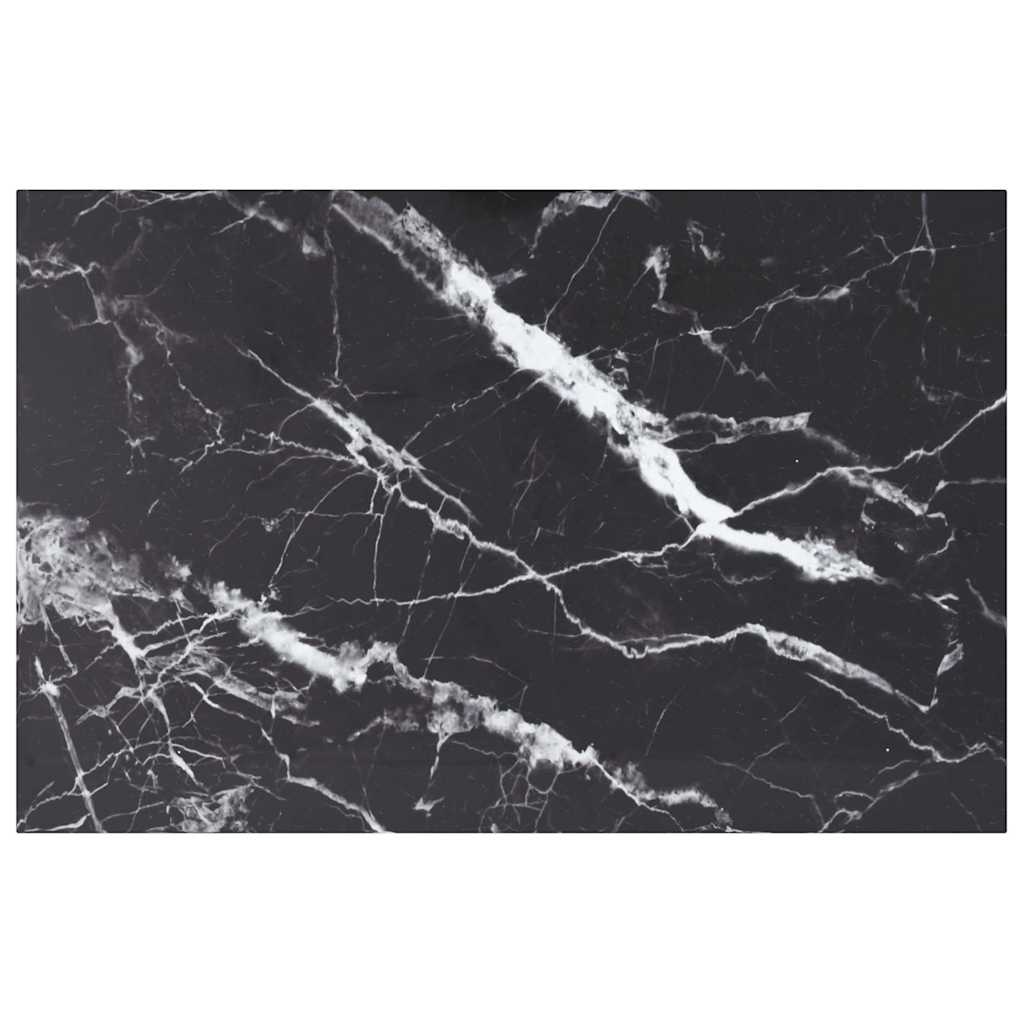 Tischplatte Schwarz 100x62 cm 8 mm Hartglas in Marmoroptik