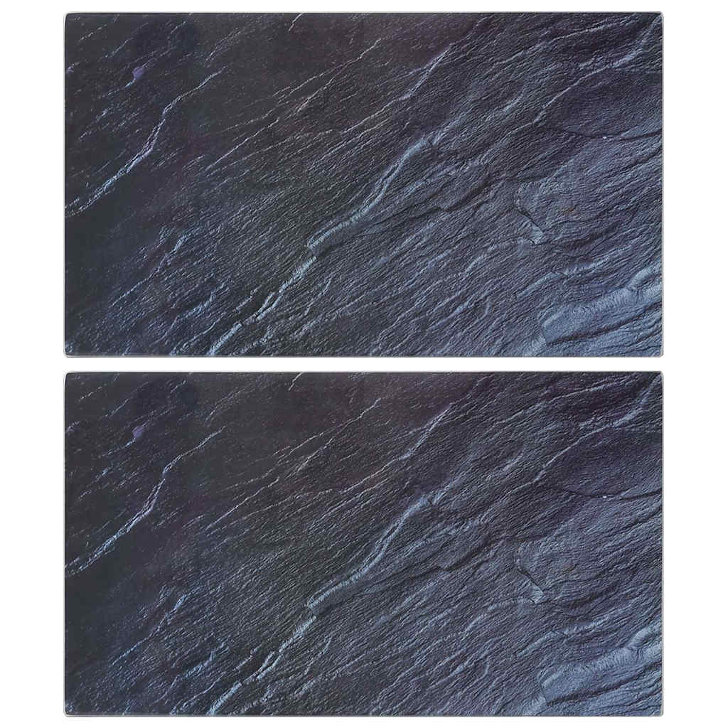 Schneidebretter 2 Stk. in Natürlicher Steinoptik Hartglas