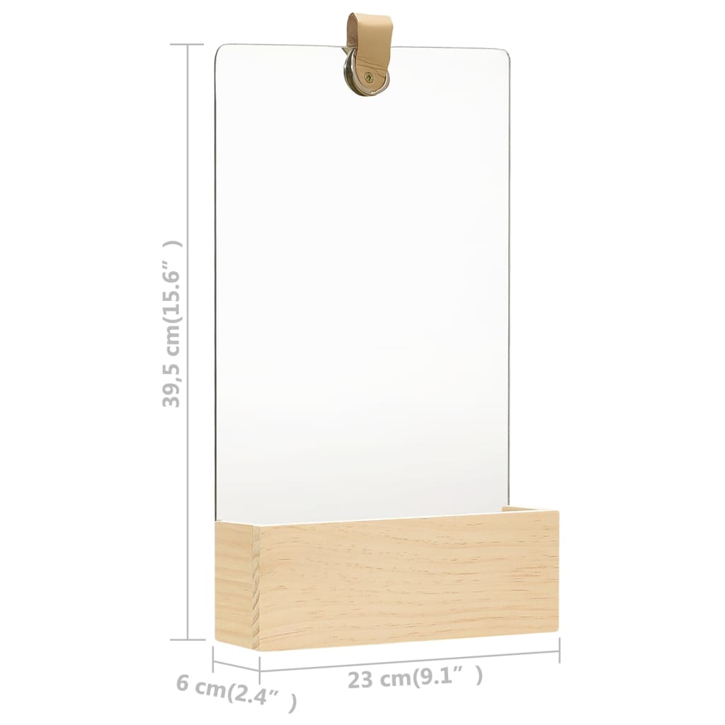 Wandspiegel Kiefer Massivholz 23x39,5 cm