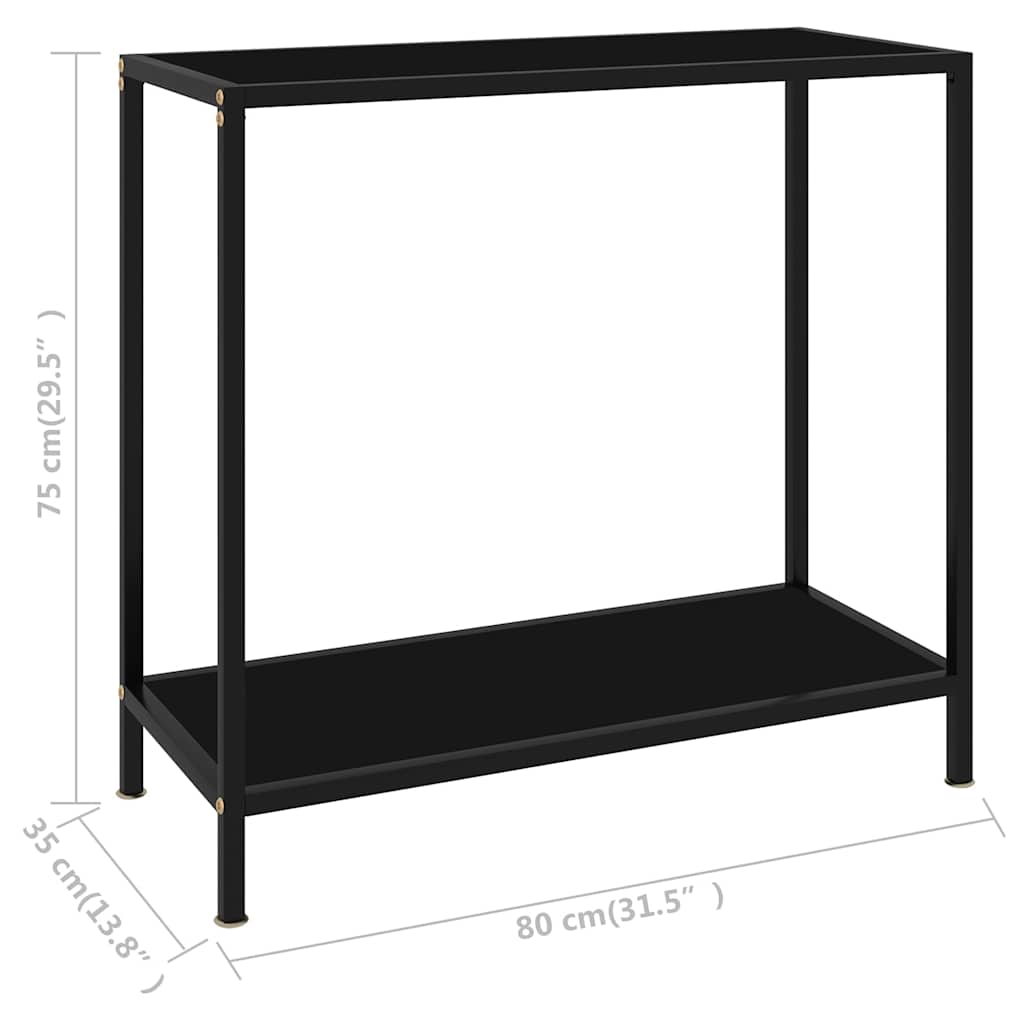 Konsolentisch Schwarz 80x35x75 cm Hartglas