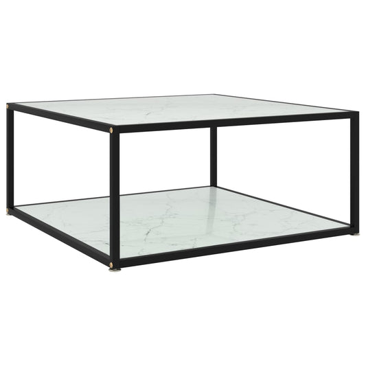 Couchtisch Weiß 80x80x35 cm Hartglas