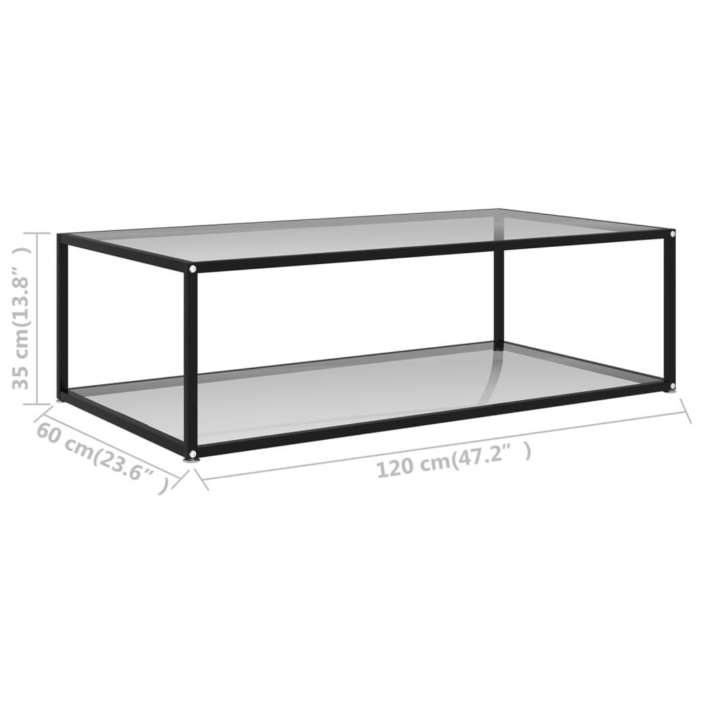 Couchtisch Transparent 120x60x35 cm Hartglas